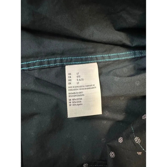 AMERICAN EAGLE Seriously Soft Oxford Collar Button Shirt T L Teal Navy Ombr#0872 - Picture 7 of 8